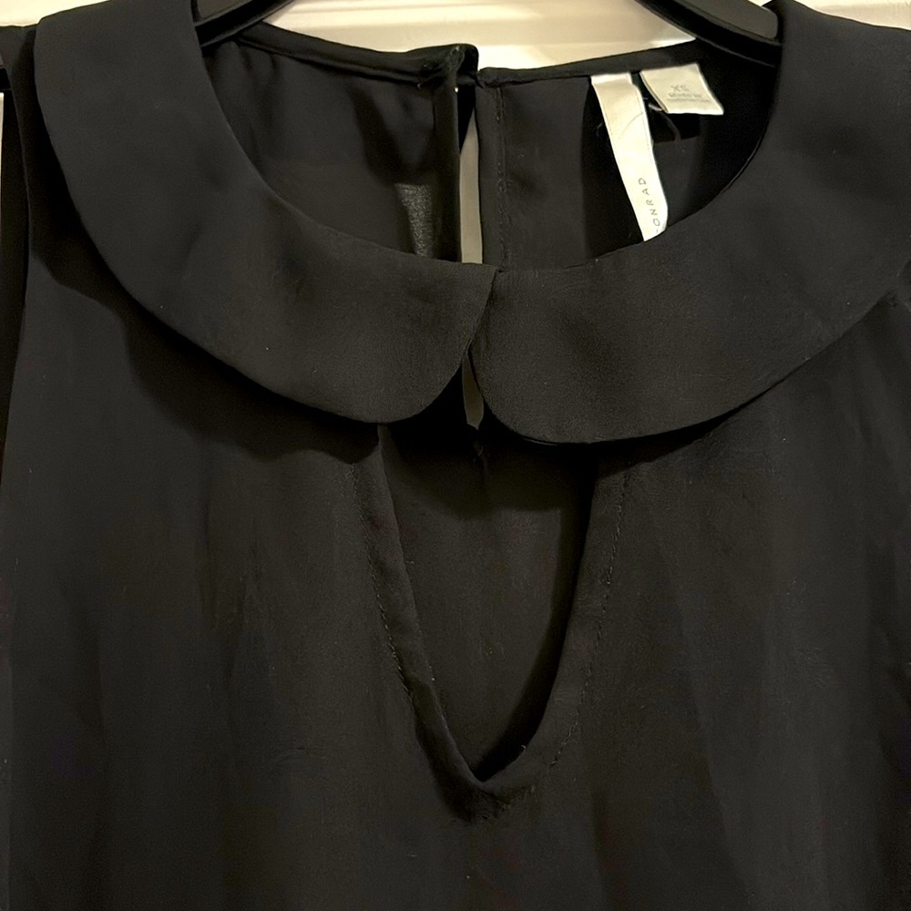 LC Lauren Conrad Black Sleeveless Peter Pan Collar Camisole XS